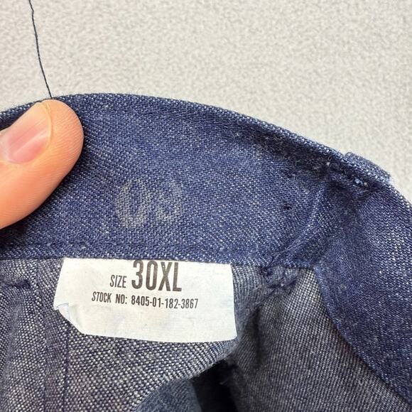 Vintage US Navy Utility Trousers Men's 30XL Unhemmed Flame Retardant Deadstock - Picture 12 of 12